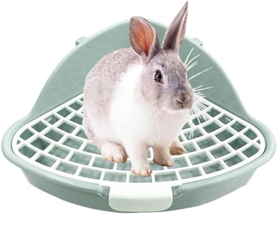 JMT-418186 Corner Litter Box for Small Animals - Ideal Bunny, Hamster, Guinea Pig, Ferret & Chinchilla Potty Trainer
