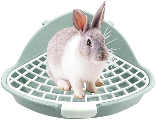 JMT-418186 Corner Litter Box for Small Animals - Ideal Bunny, Hamster, Guinea Pig, Ferret & Chinchilla Potty Trainer