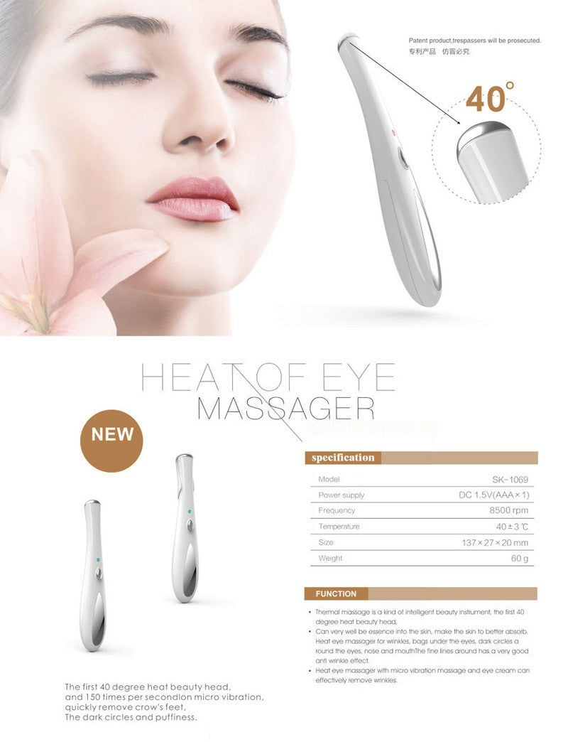 JMT-418570 Heat Therapy Eye Massager with Vibration for Crow's Feet and Dark Circles, Model 106SK1069