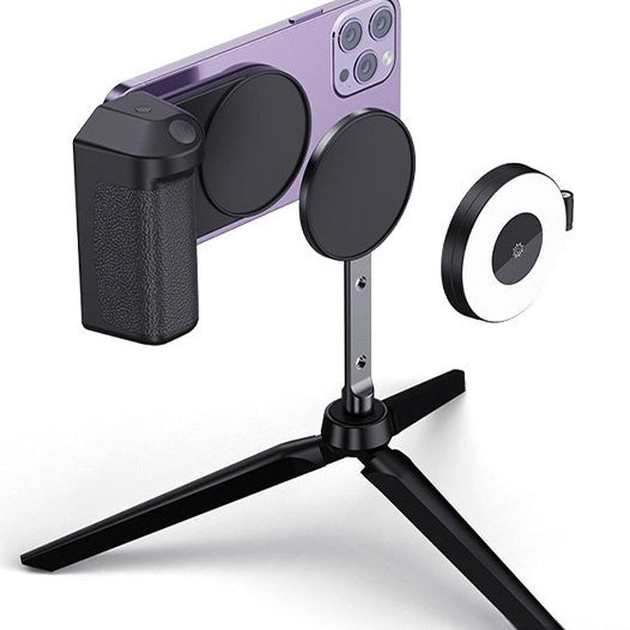 JMT-418698 Folding Magnetic Suction LED Mobile Phone Fill Light with Tripod and Handle