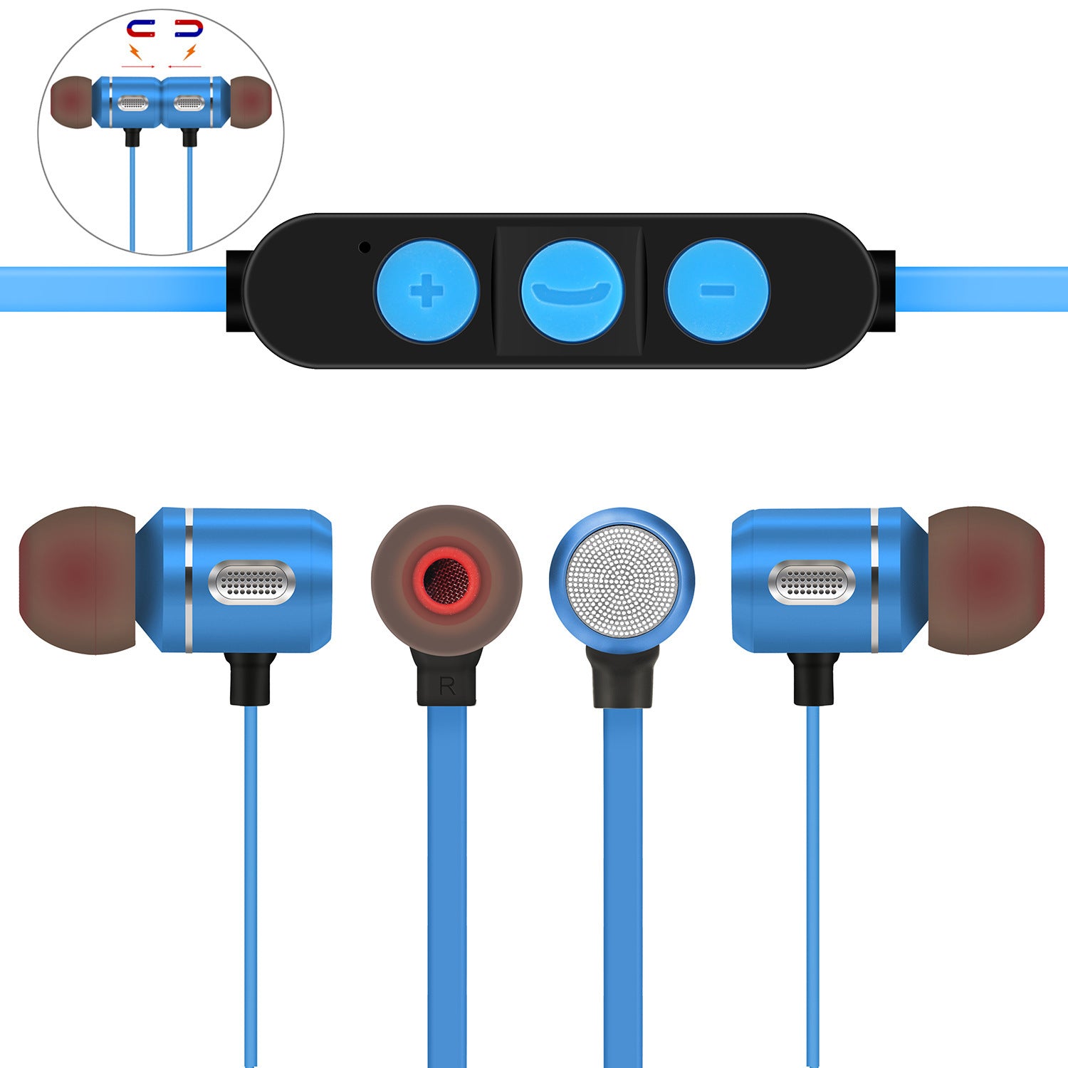 JMT-419146 Magnetic Sports Bluetooth Headset with Noise Reduction and Hands-Free Functionality