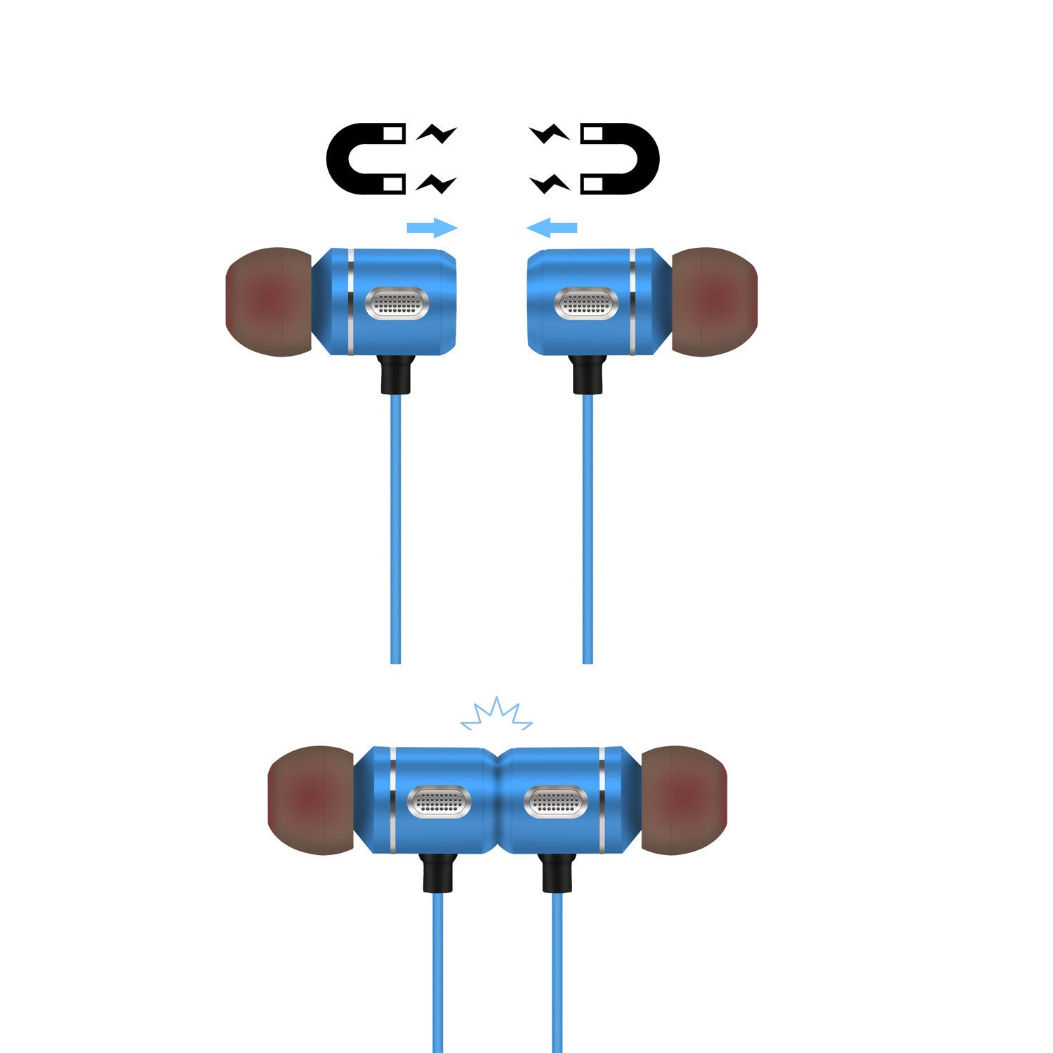 JMT-419146 Magnetic Sports Bluetooth Headset with Noise Reduction and Hands-Free Functionality