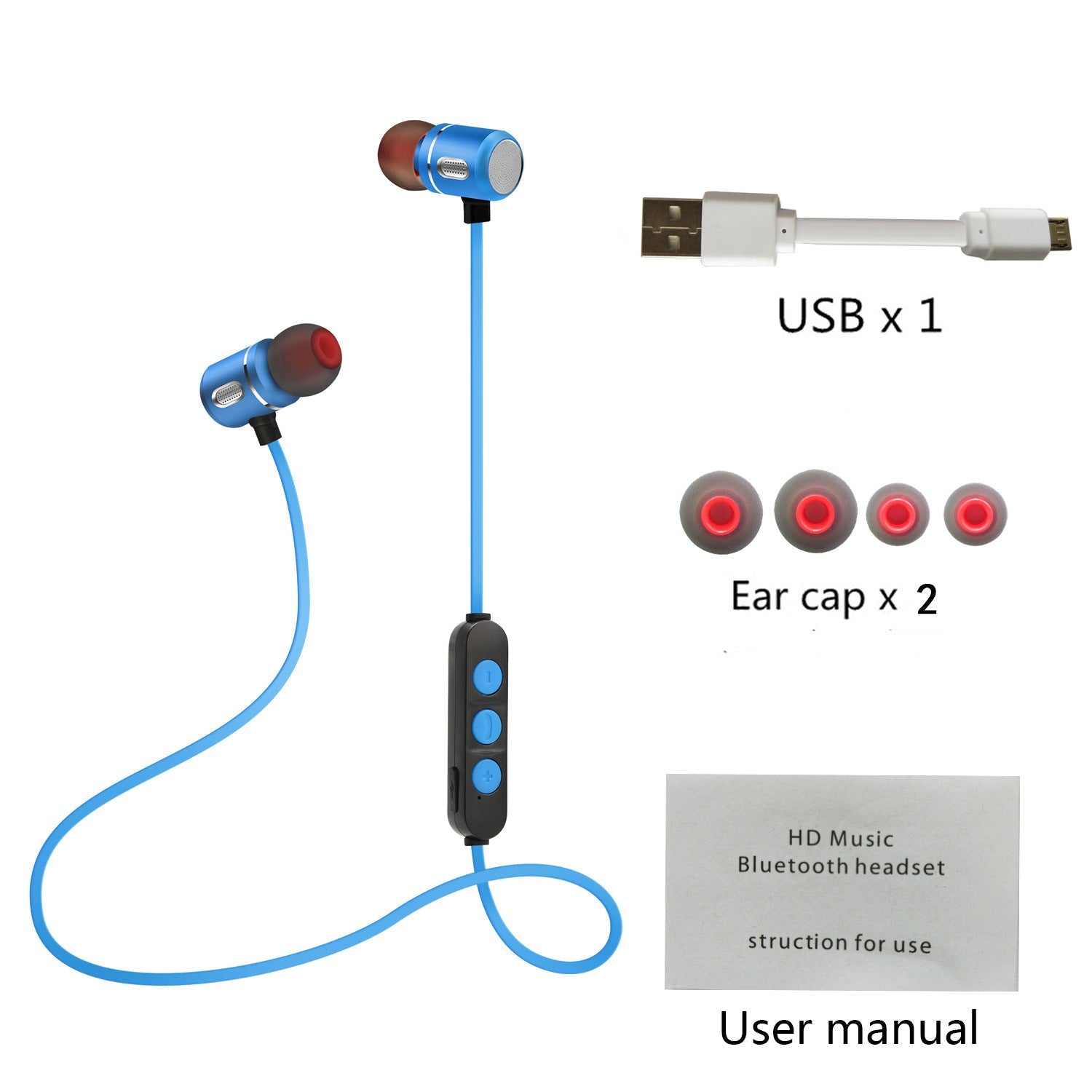 JMT-419146 Magnetic Sports Bluetooth Headset with Noise Reduction and Hands-Free Functionality