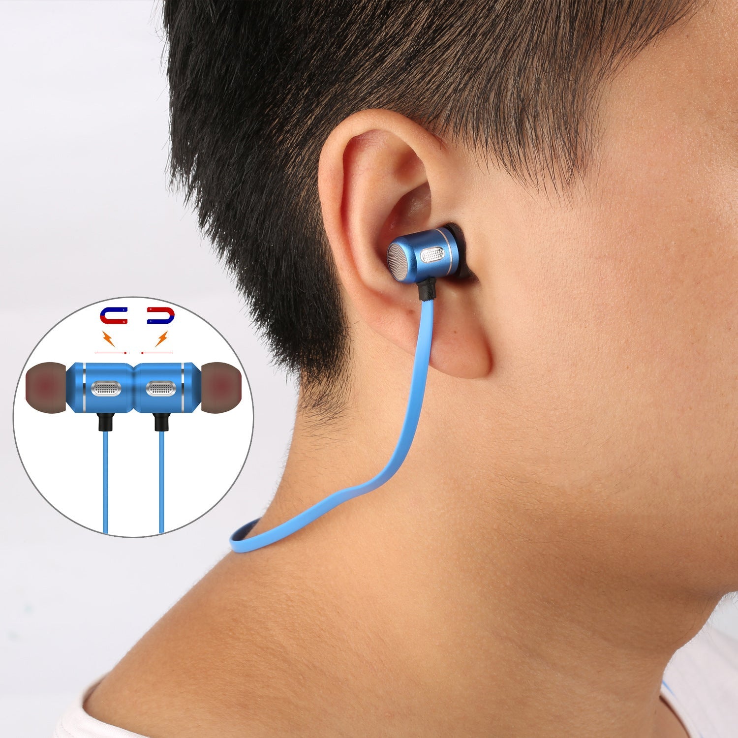 JMT-419146 Magnetic Sports Bluetooth Headset with Noise Reduction and Hands-Free Functionality