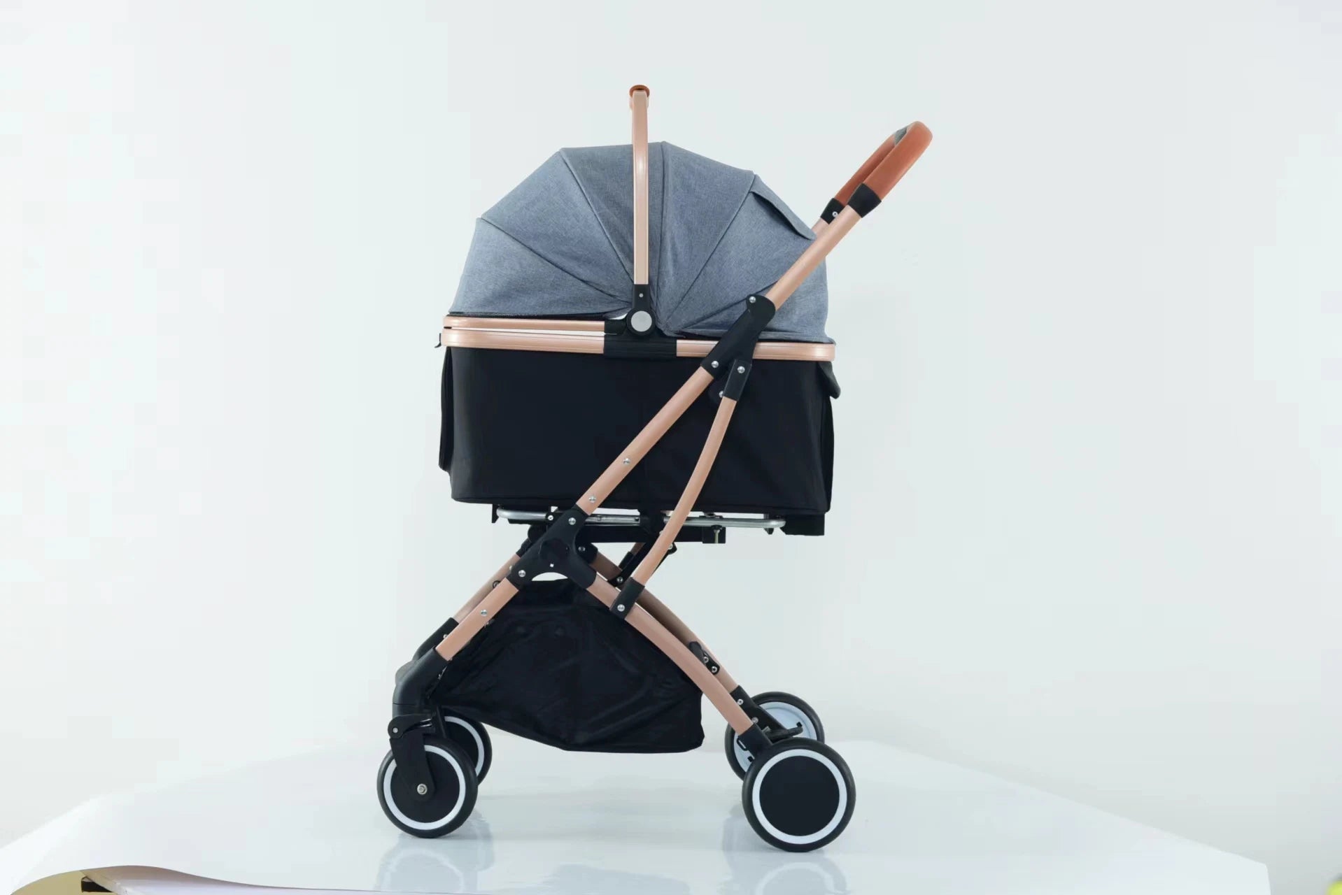 JMT-419274 Foldable 2-in-1 Pet Stroller for Dogs and Cats with Detachable Design