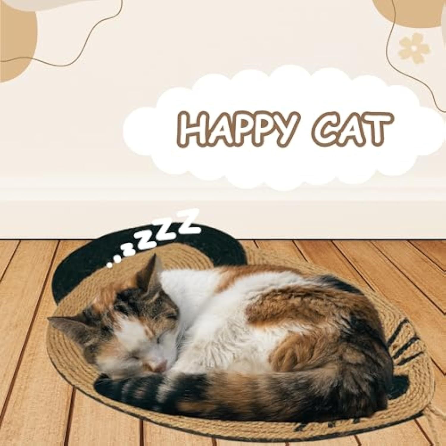 JMT-419338 Sisal Cat Scratch Pad in Mouse Shape - Durable Scratcher for Indoor Cats, Comfortable and Furniture Protector