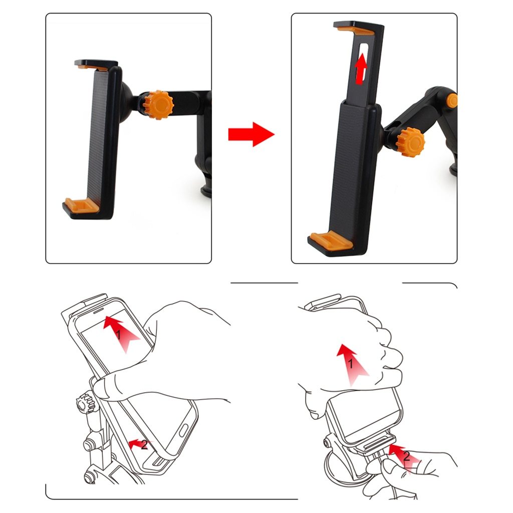JMT-419338 Universal Foldable Car Phone Holder with 360° Rotation for Tablets and GPS Devices