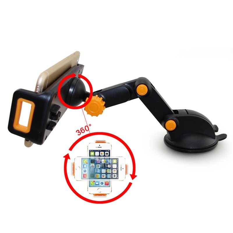 JMT-419338 Universal Foldable Car Phone Holder with 360° Rotation for Tablets and GPS Devices