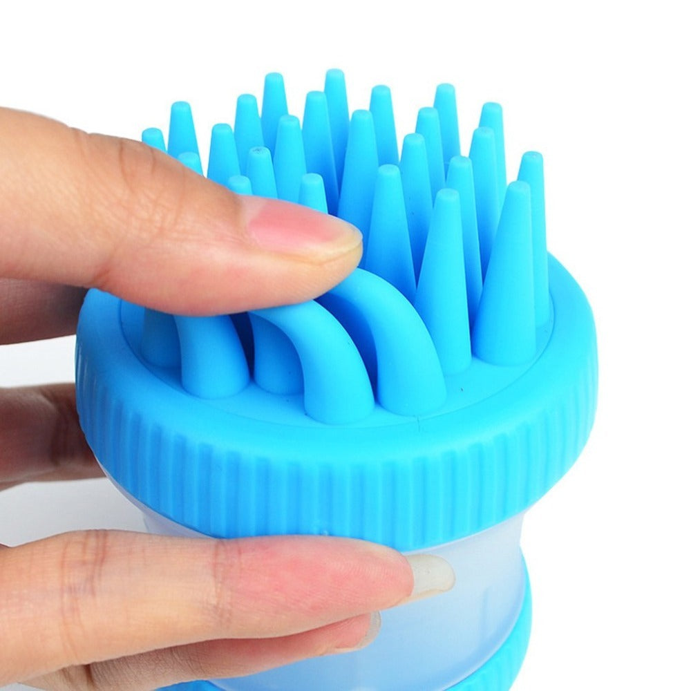 JMT-419402 Soft Silicone Dog Washing Brush with Built-in Shampoo Reservoir for Easy Bathing
