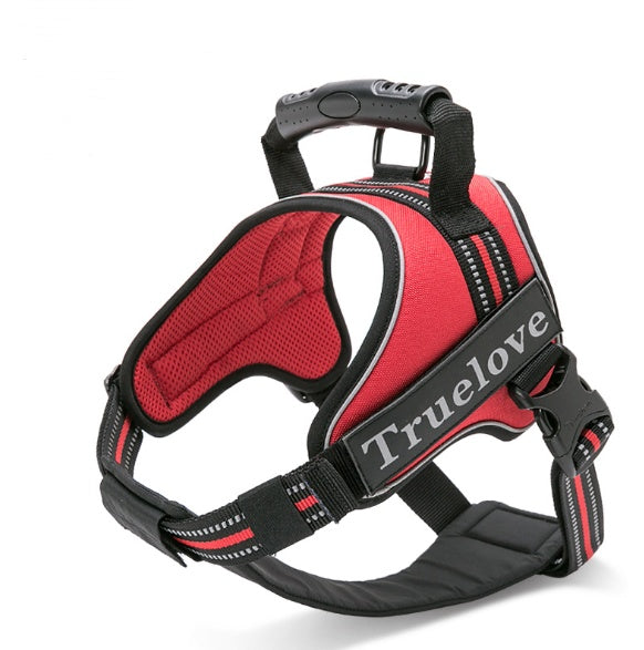 JMT-419658 Reflective Dog Chest Strap with Adjustable Leash - Durable Polyester Fiber for Enhanced Safety and Comfort