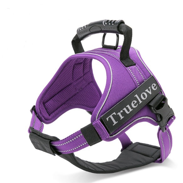 JMT-419658 Reflective Dog Chest Strap with Adjustable Leash - Durable Polyester Fiber for Enhanced Safety and Comfort
