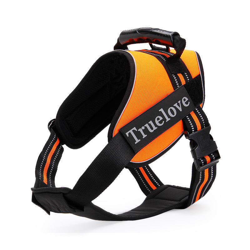 JMT-419658 Reflective Dog Chest Strap with Adjustable Leash - Durable Polyester Fiber for Enhanced Safety and Comfort