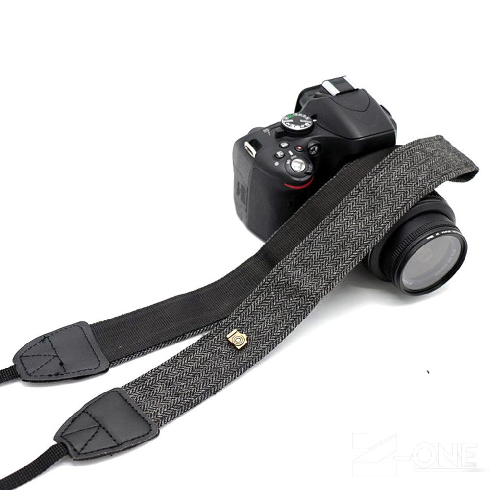 JMT-419850 Retro Ethnic Style Camera Strap LYN-241z/Lyn-242z Pure Cotton Fabric & Leather SLR Accessory