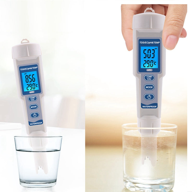 JMT-419978 Water Quality Test Pen for Temperature, pH, Conductivity, and Hardness Measurement