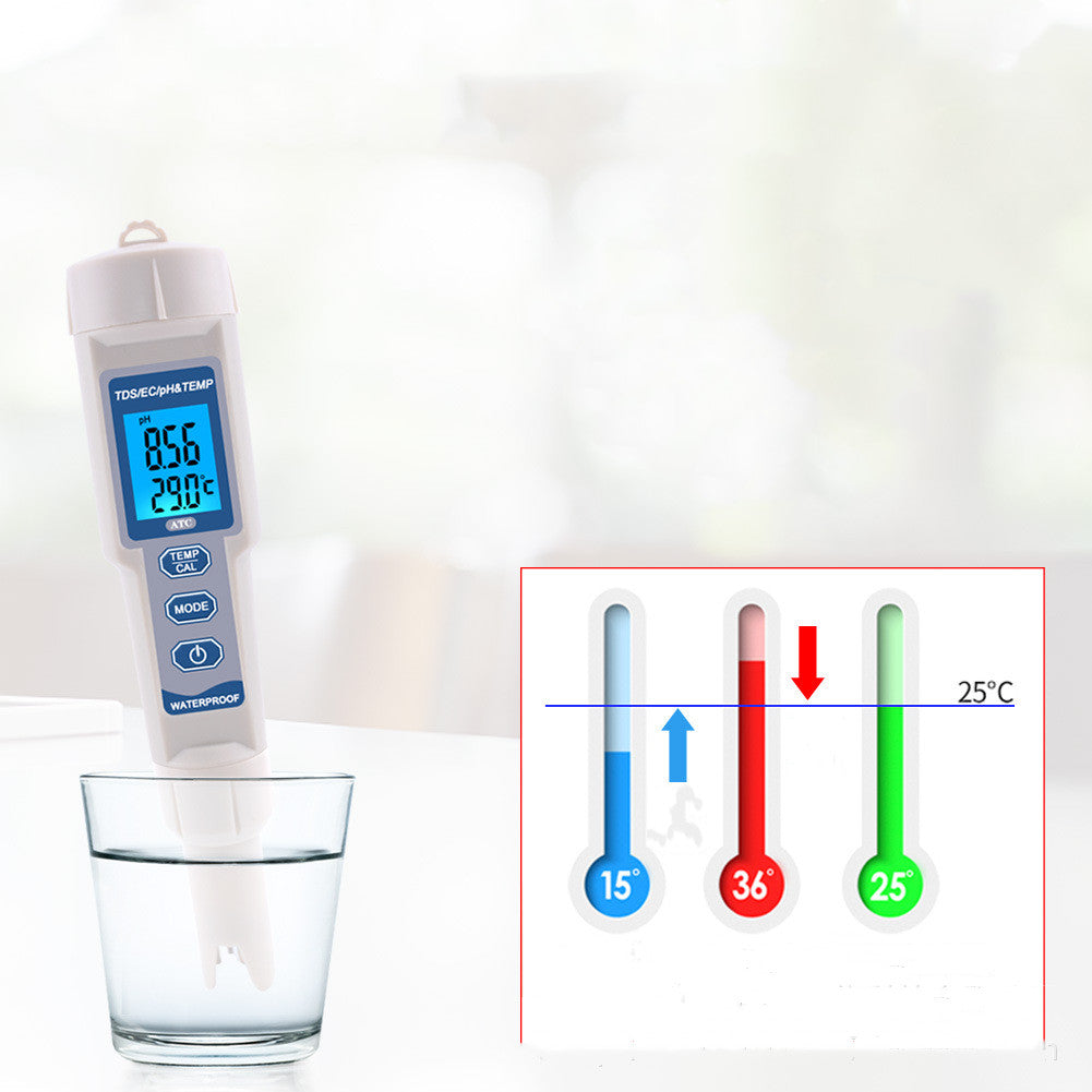 JMT-419978 Water Quality Test Pen for Temperature, pH, Conductivity, and Hardness Measurement