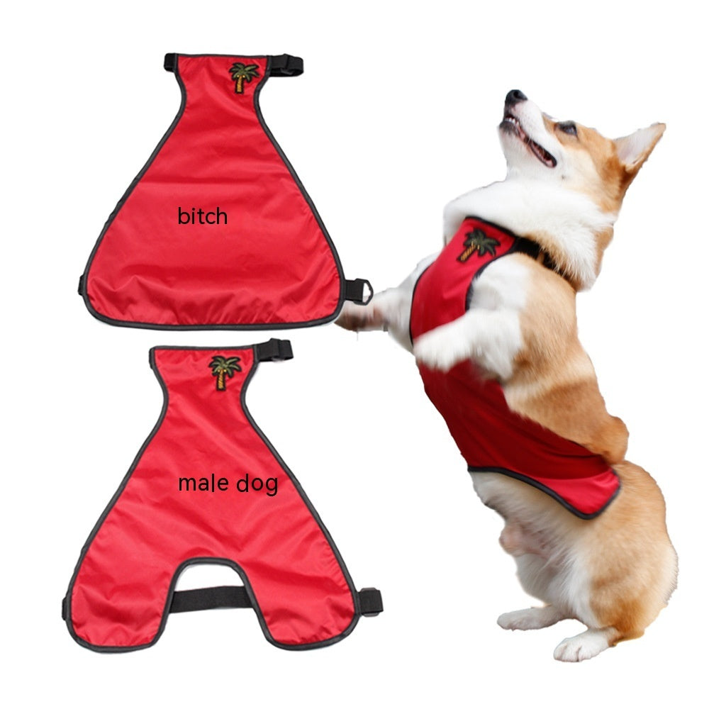 JMT-420106 Waterproof Bellyband Pet Apron in Red, Green, and Orange for Dogs - Casual Polyester Clothing