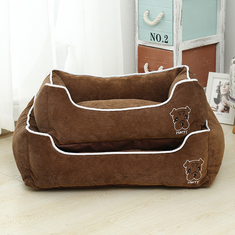 JMT-420618 Corduroy Doghouse with Detachable Washable Design - Small (40x32x17cm)