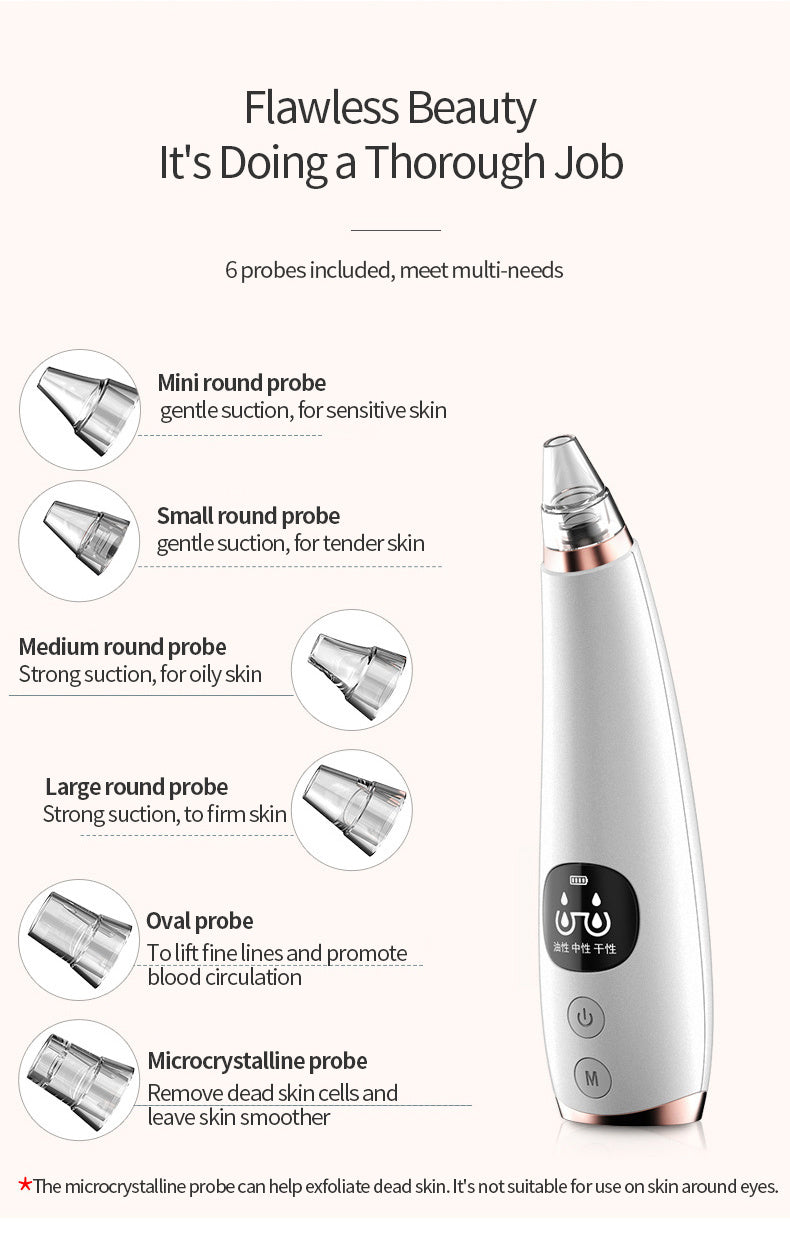 JMT-420874 Blackhead Remover Vacuum with Multiple Tips for Effective Cleansing and Pore Shrinking