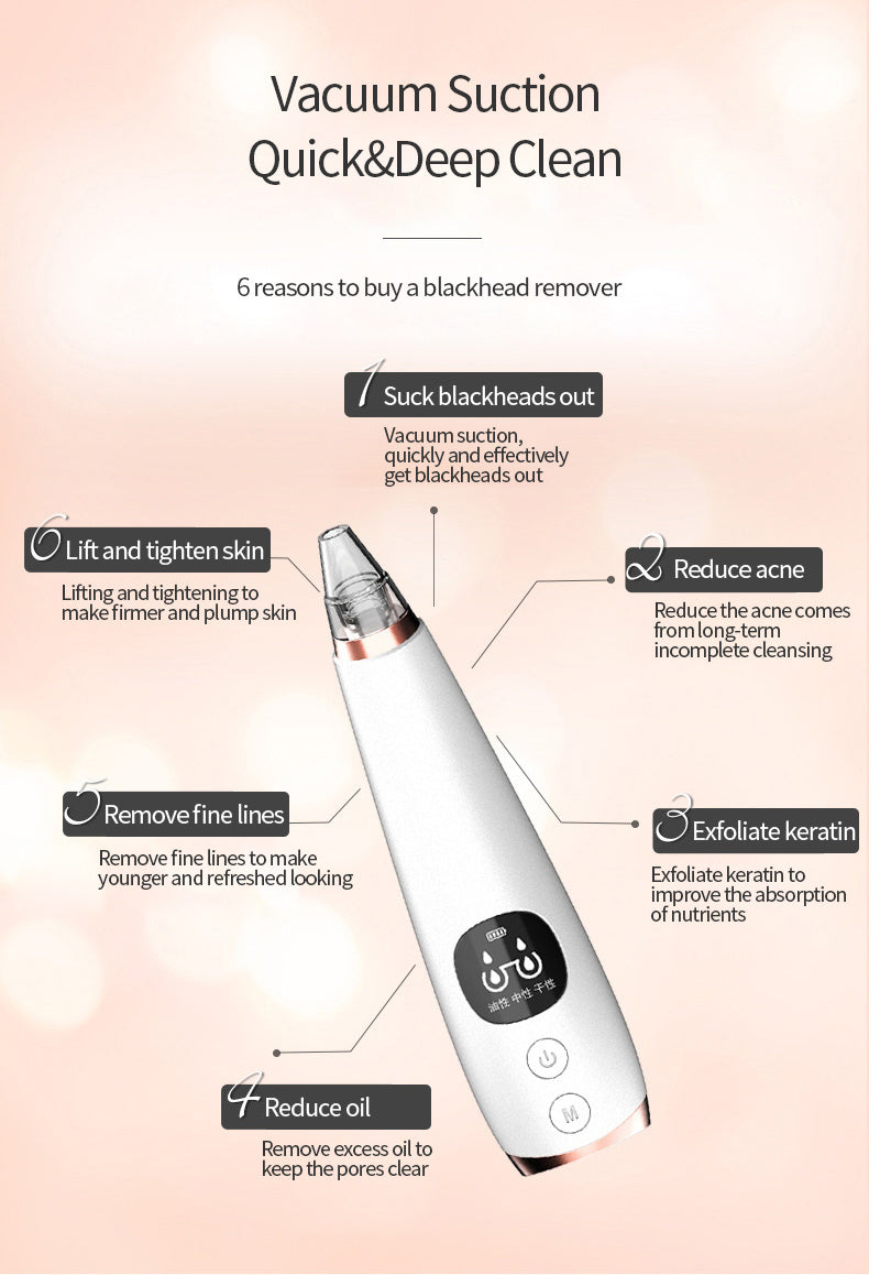 JMT-420874 Blackhead Remover Vacuum with Multiple Tips for Effective Cleansing and Pore Shrinking