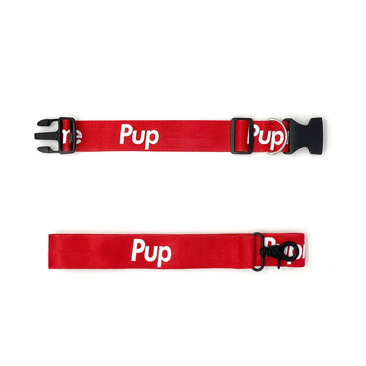 JMT-421130 Adjustable Red Dog Collar for Small and Medium Dogs with Leash Set