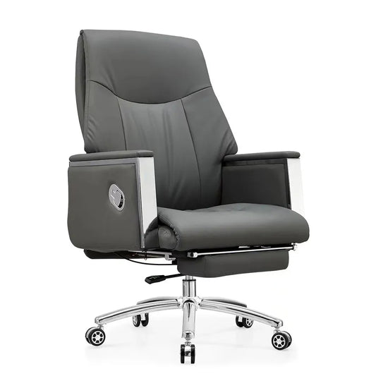 JMT-421386 Elegant Leather Executive Office Chair with Footrest and Swivel Function for Enhanced Comfort