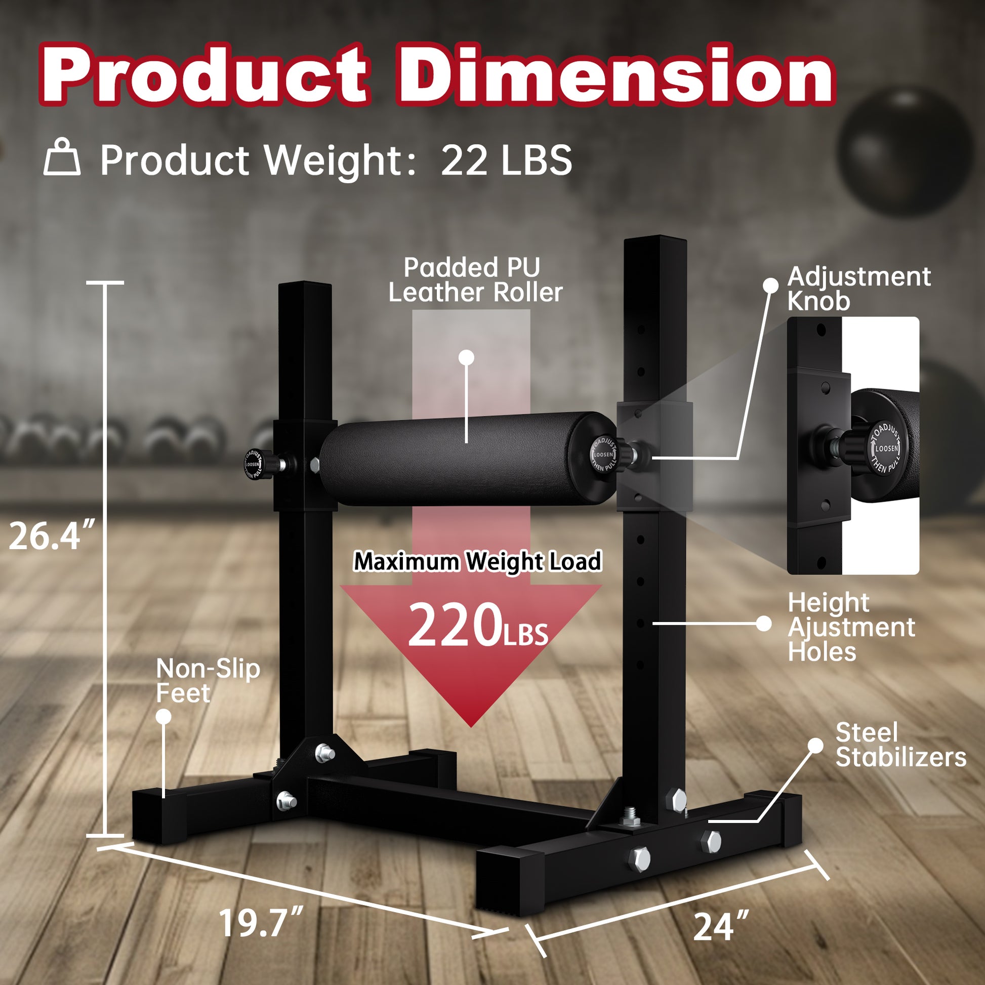 JMT-421706 Single Leg Bulgarian Split Squat Rack for Lower Body Strength Training