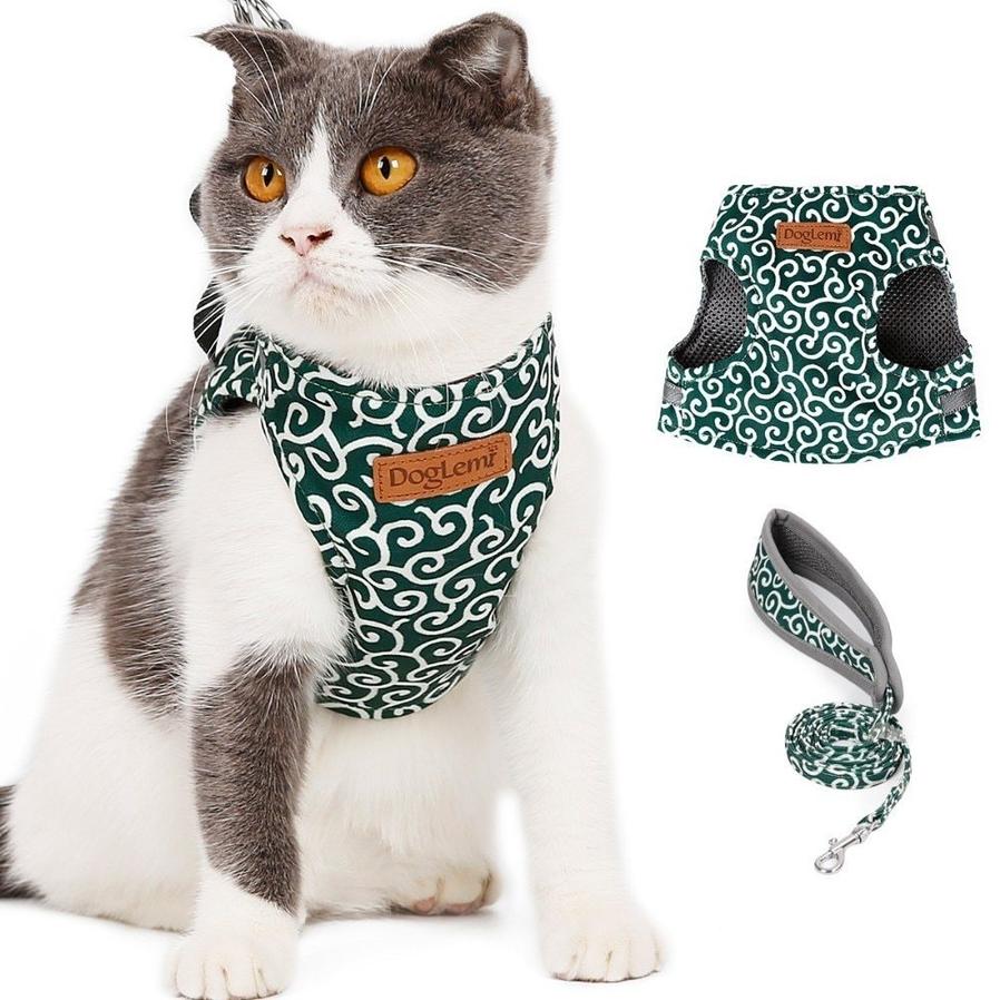 JMT-421962 Japanese Style Cat Harness with Adjustable Traction Rope for Comfort and Safety