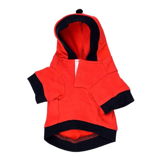 JMT-422538 Cotton Hooded Pet Clothes for Christmas in Red and Black - XS to L Sizes Available