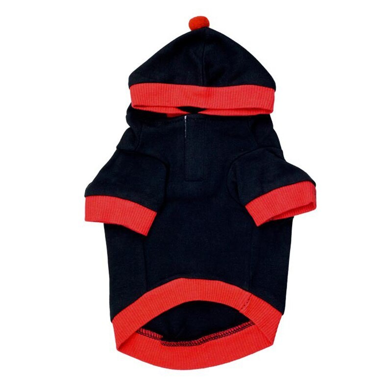 JMT-422538 Cotton Hooded Pet Clothes for Christmas in Red and Black - XS to L Sizes Available