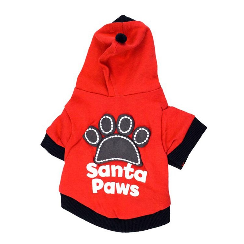 JMT-422538 Cotton Hooded Pet Clothes for Christmas in Red and Black - XS to L Sizes Available