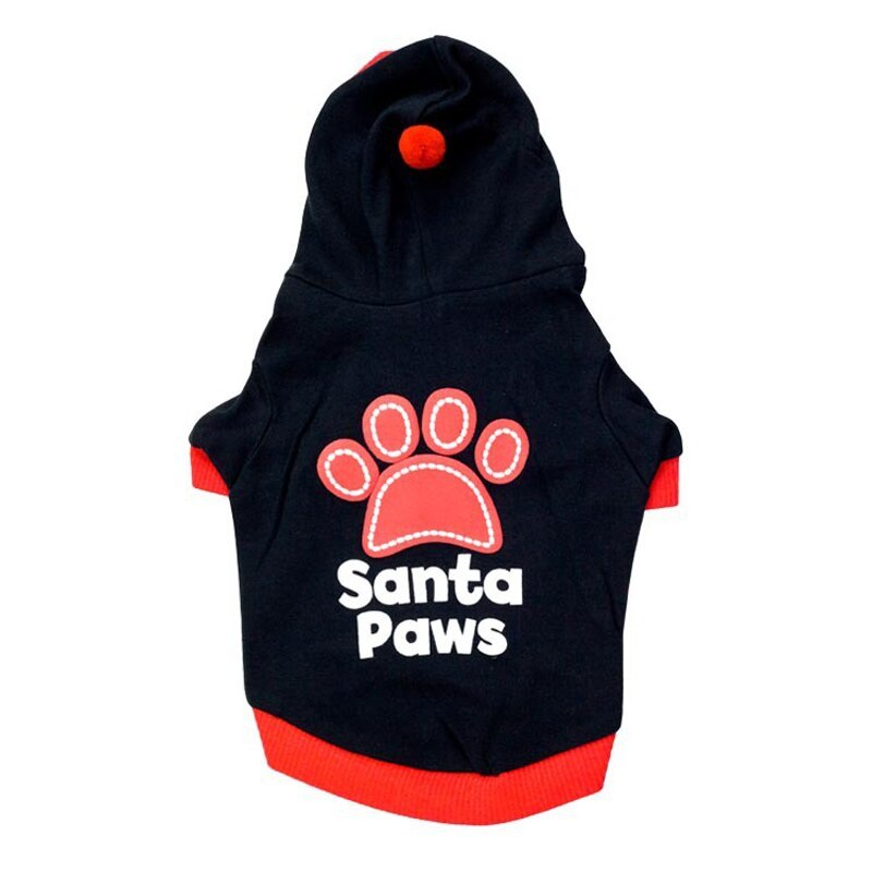 JMT-422538 Cotton Hooded Pet Clothes for Christmas in Red and Black - XS to L Sizes Available