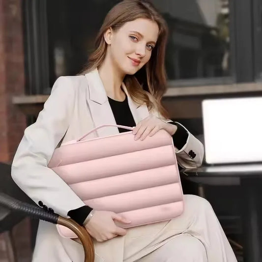 JMT-422602 Quilted Laptop Sleeve for 13-15 Inch Devices - Waterproof Portable Carrying Case