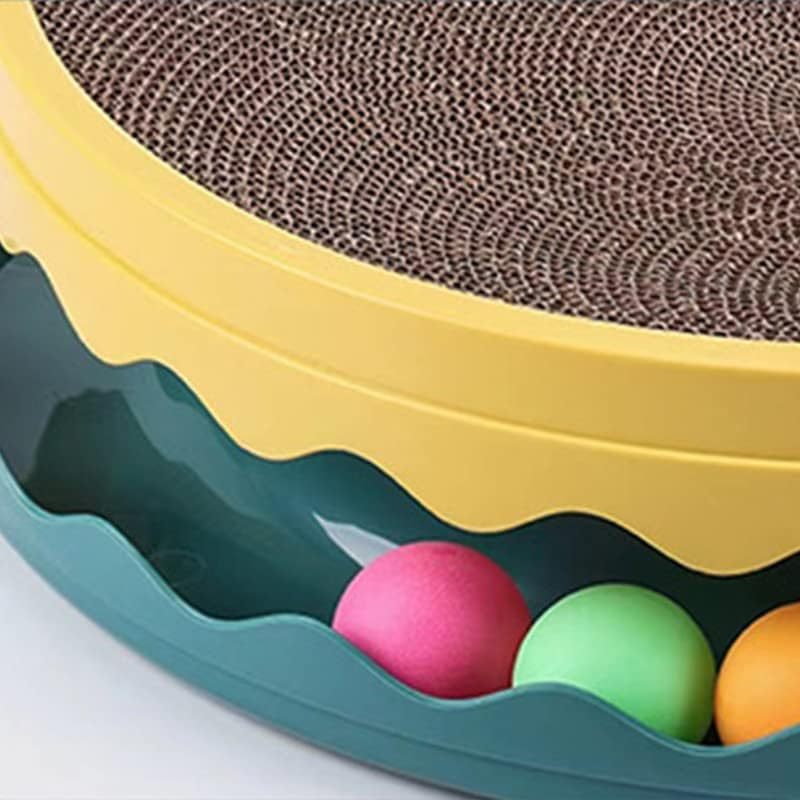 JMT-422922 Interactive Round Cat Scratcher Pad with Built-in Ball for Indoor Play and Exercise