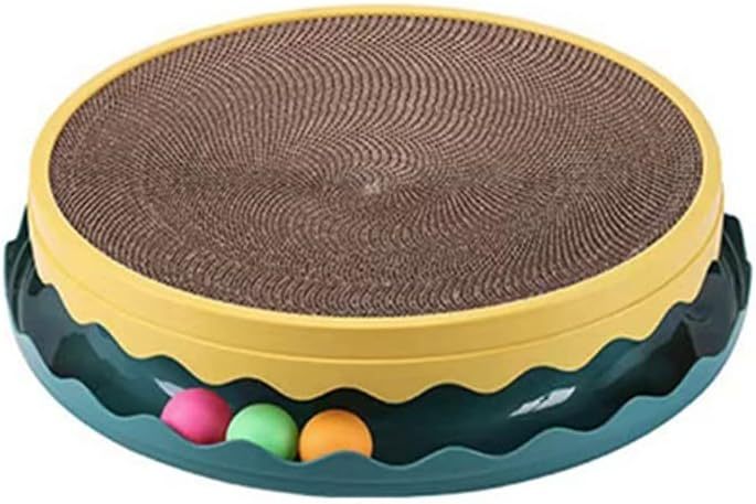 JMT-422922 Interactive Round Cat Scratcher Pad with Built-in Ball for Indoor Play and Exercise