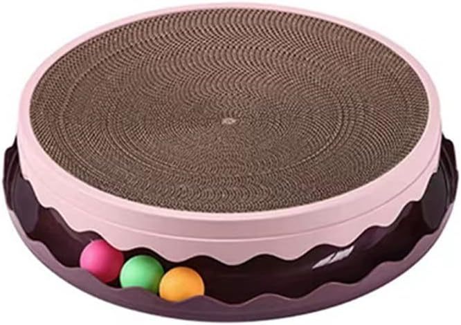 JMT-422922 Interactive Round Cat Scratcher Pad with Built-in Ball for Indoor Play and Exercise