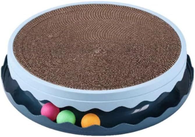 JMT-422922 Interactive Round Cat Scratcher Pad with Built-in Ball for Indoor Play and Exercise