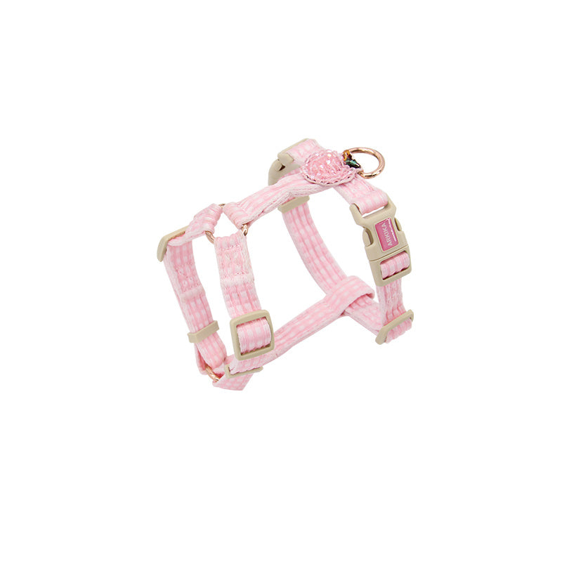 JMT-423114 Fashionable Pastoral Flower and Fruit Pet Leash Set in Pineapple Yellow and Peach Powder