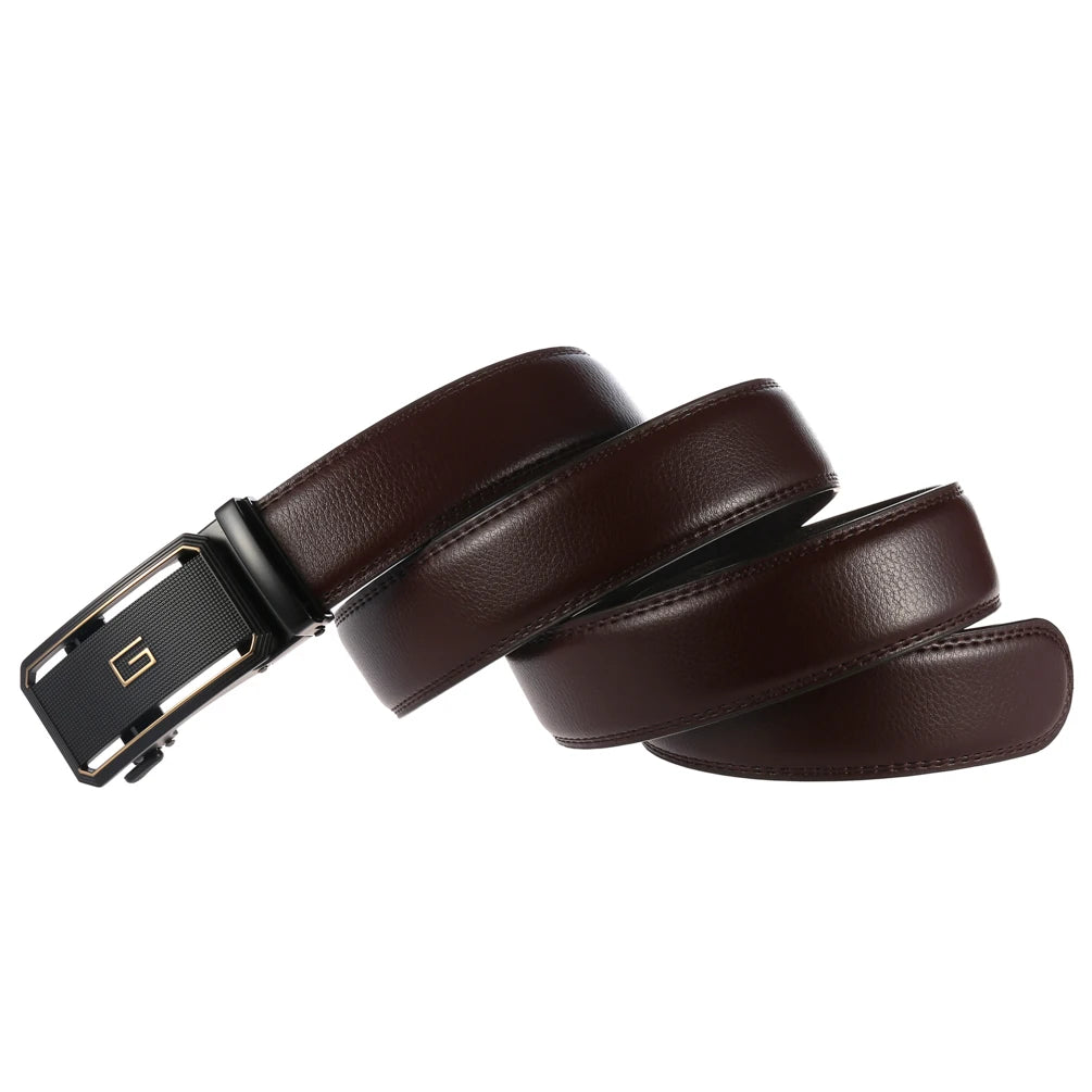 JMT-423370 Automatic Two-Layer Cowhide Men's Belt with Durable Buckle - Model LY36-21596-1