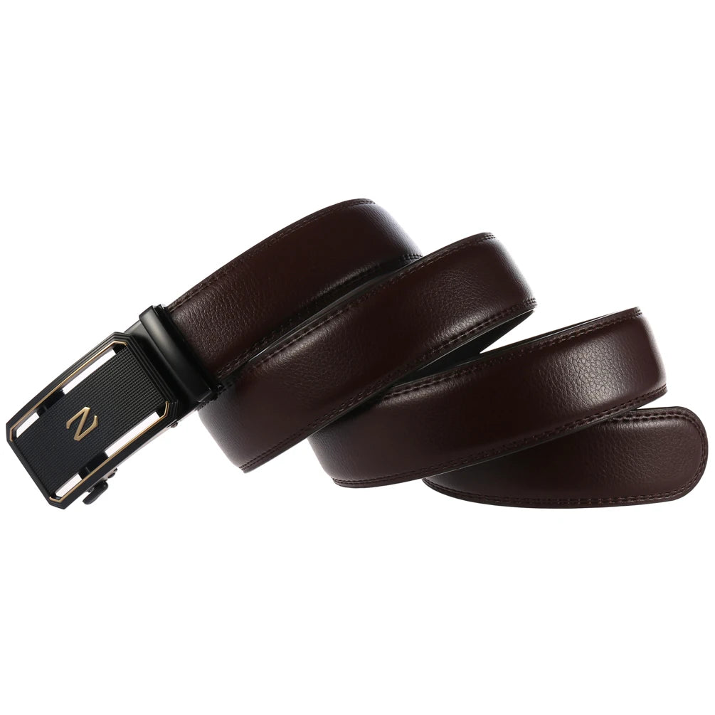 JMT-423370 Automatic Two-Layer Cowhide Men's Belt with Durable Buckle - Model LY36-21596-1