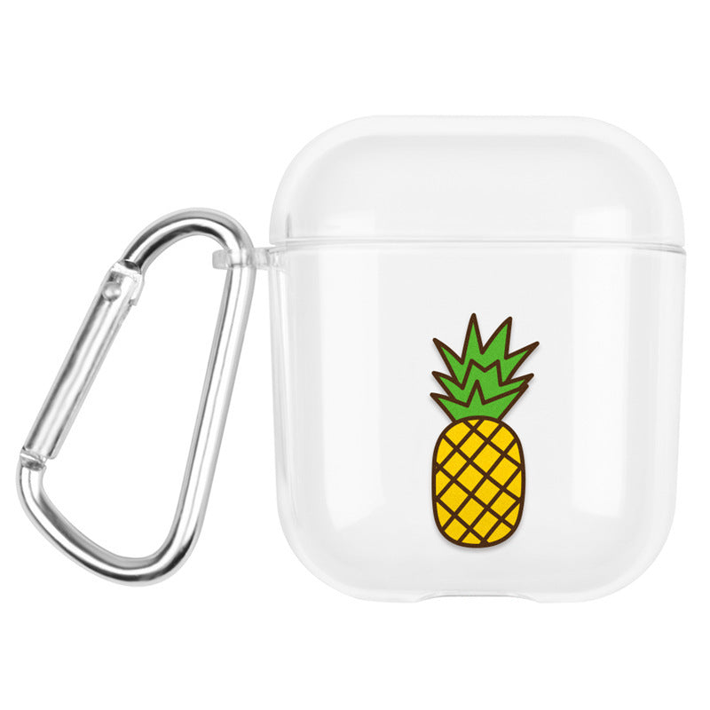 JMT-423754 Transparent Cartoon Hard Shell Case for Apple AirPods (1st & 2nd Generation) - Fun Graffiti Designs