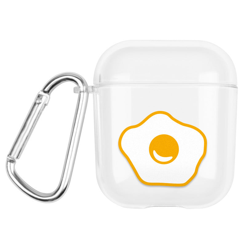 JMT-423754 Transparent Cartoon Hard Shell Case for Apple AirPods (1st & 2nd Generation) - Fun Graffiti Designs