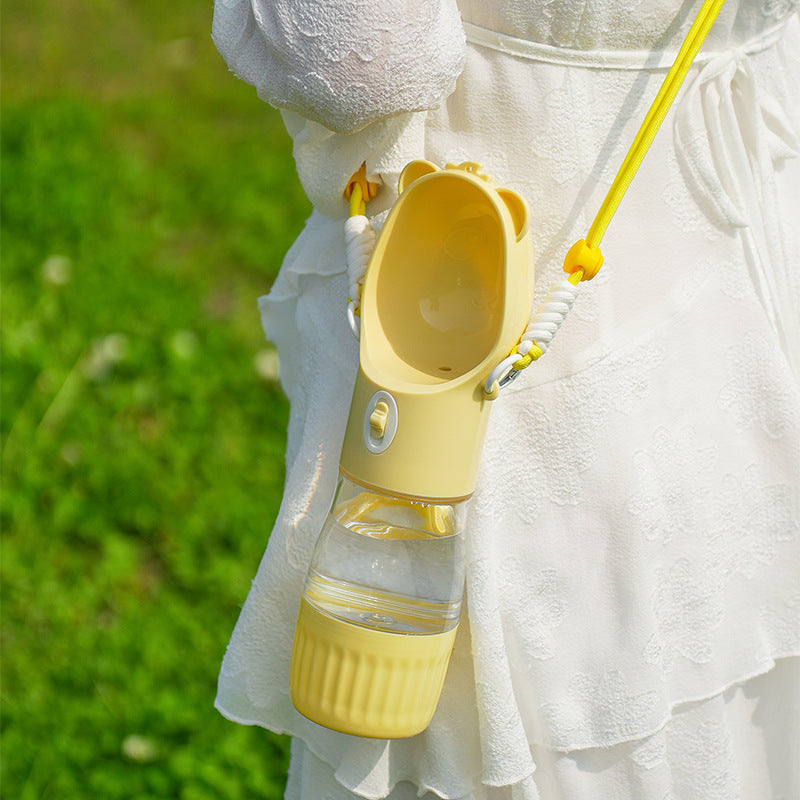 JMT-423946 Portable Dog Water Bottle with Food Compartment for All Sizes - Leak-Proof Design for Outdoor Hydration and Feeding