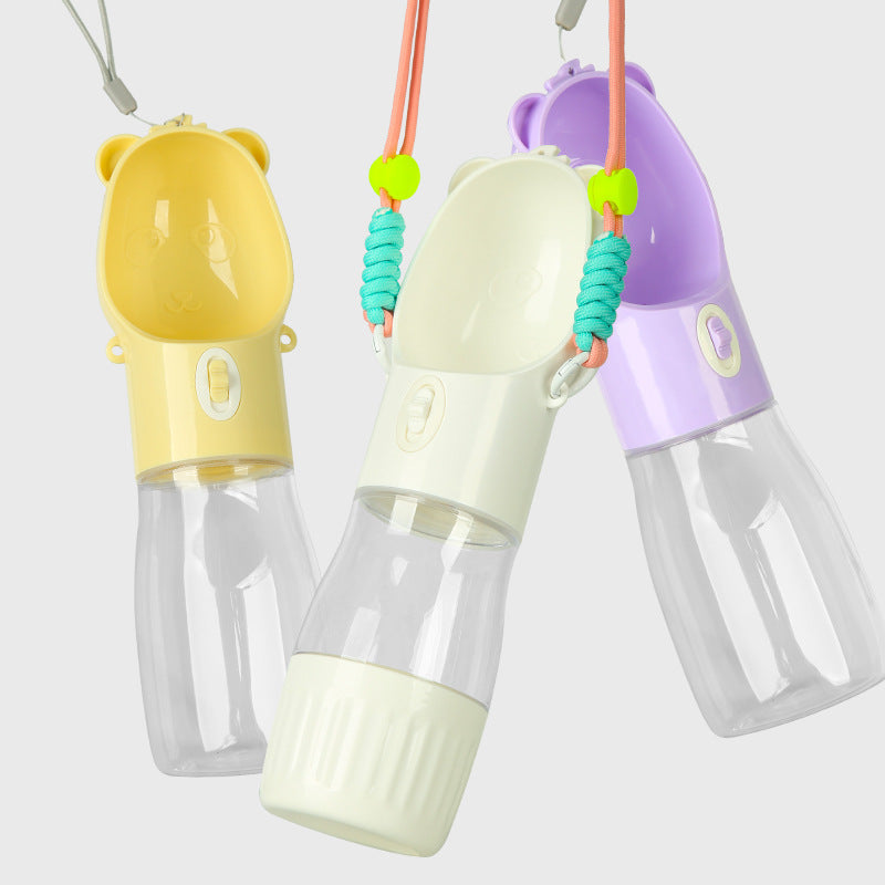 JMT-423946 Portable Dog Water Bottle with Food Compartment for All Sizes - Leak-Proof Design for Outdoor Hydration and Feeding