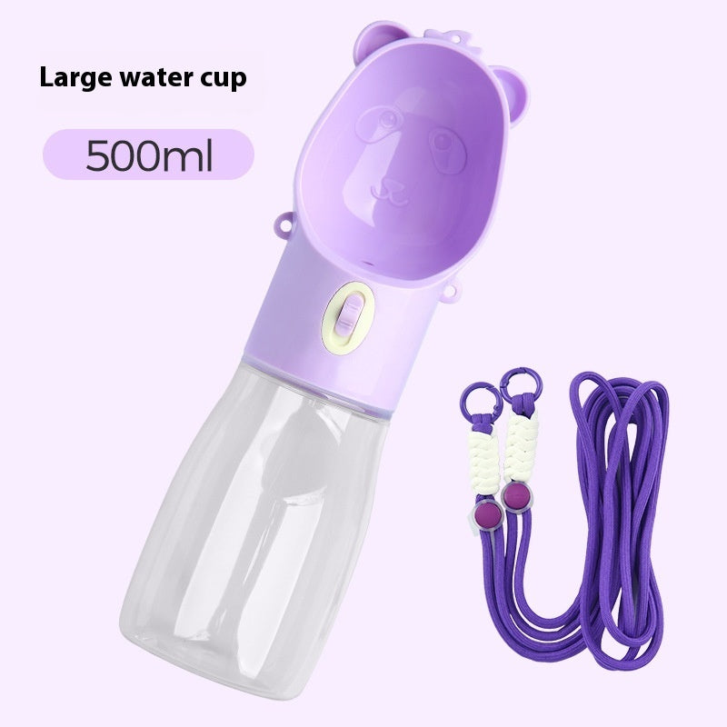 JMT-423946 Portable Dog Water Bottle with Food Compartment for All Sizes - Leak-Proof Design for Outdoor Hydration and Feeding