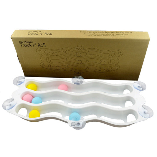 JMT-424074 Cat Window Sill Track Toy with Suction Cups - Removable ABS Design for Interactive Play