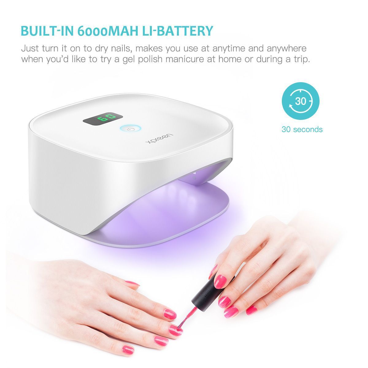 JMT-424074 Wireless Nail Phototherapy Machine with 6000mAh Battery and Dual Light Source