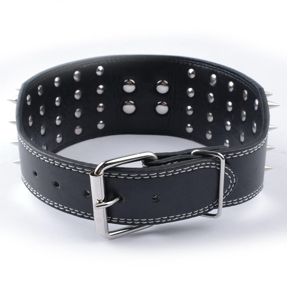 JMT-424586 Crocodile Pattern PU Leather Dog Collar with Adjustable Spikes, 7.5 cm Wide