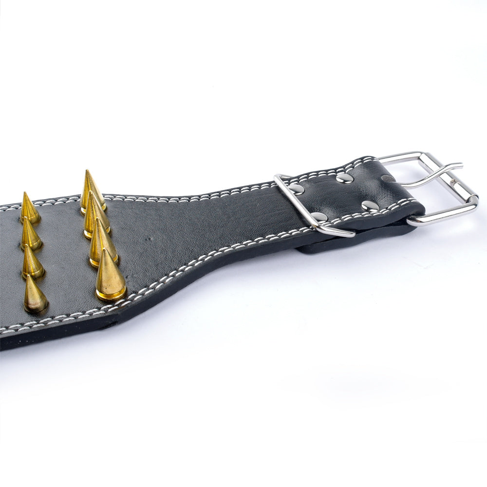 JMT-424586 Crocodile Pattern PU Leather Dog Collar with Adjustable Spikes, 7.5 cm Wide