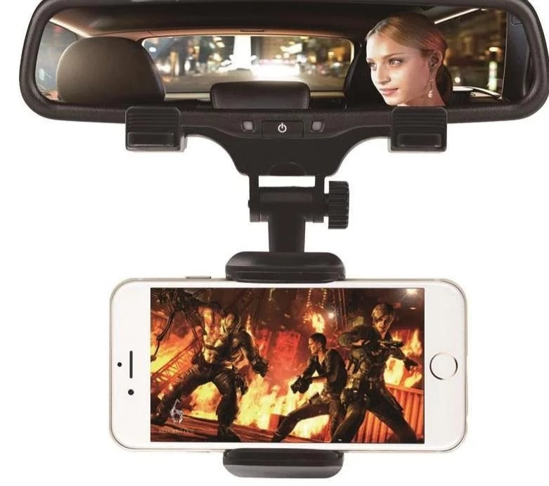 JMT-424778 Adjustable Car Rearview Mirror Phone Holder with Flexible Stand