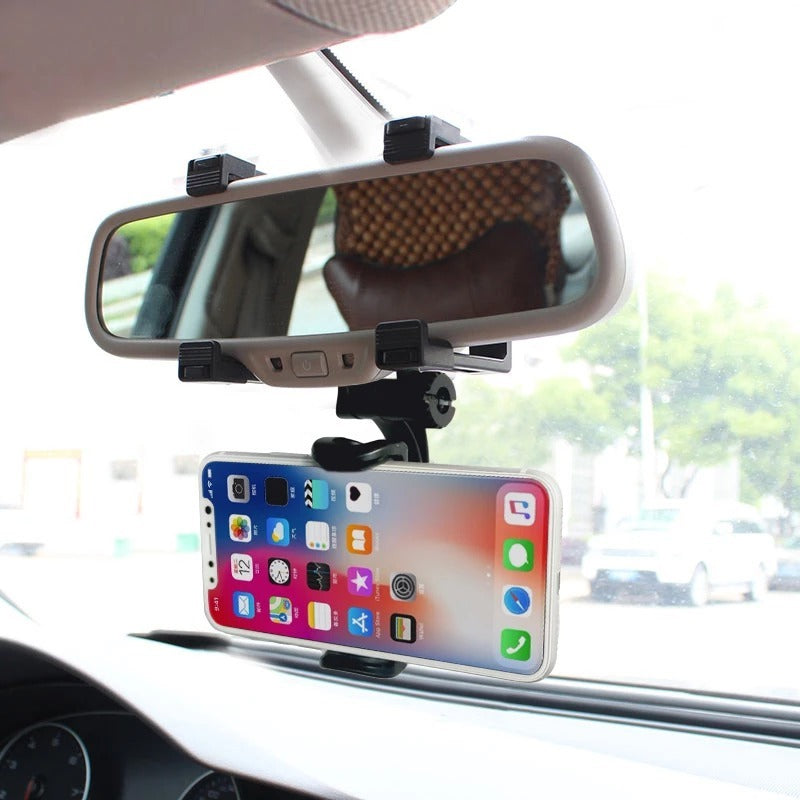 JMT-424778 Adjustable Car Rearview Mirror Phone Holder with Flexible Stand